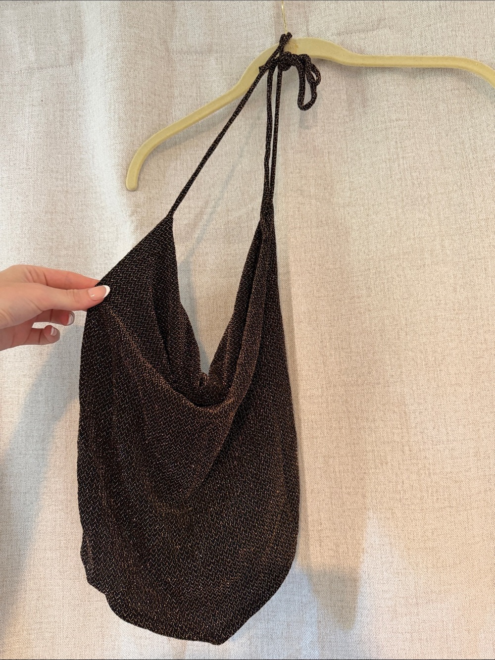 Metallic Dark Brown halter top
